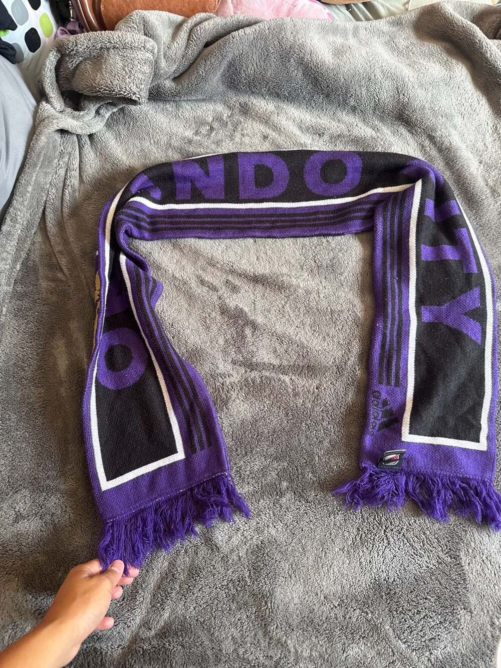 Adidas Orlando City Soccer Club Reversible MLS Fan Scarf Purple Black